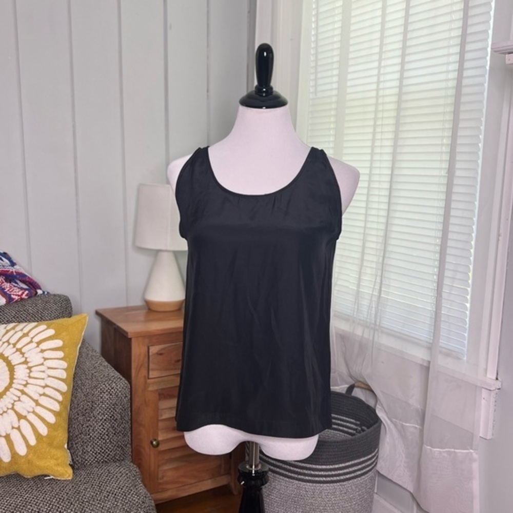 Dora Landa black silk snake print detail back tank top C5-29